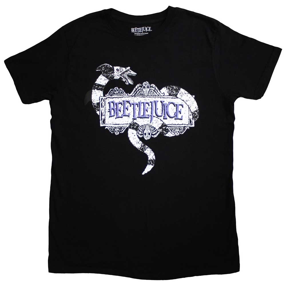 Beetlejuice Unisex T-Shirt: Snake Badge (Small)