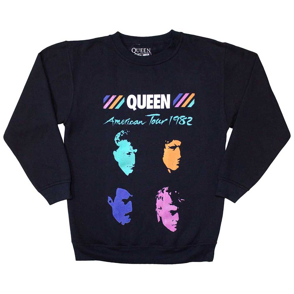 Queen Unisex Sweatshirt: American Tour 1982 (Medium)