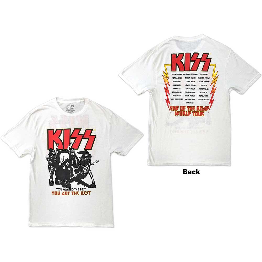 KISS Unisex T-Shirt: End Of The Road You Got The Best (Back Print) (Small)