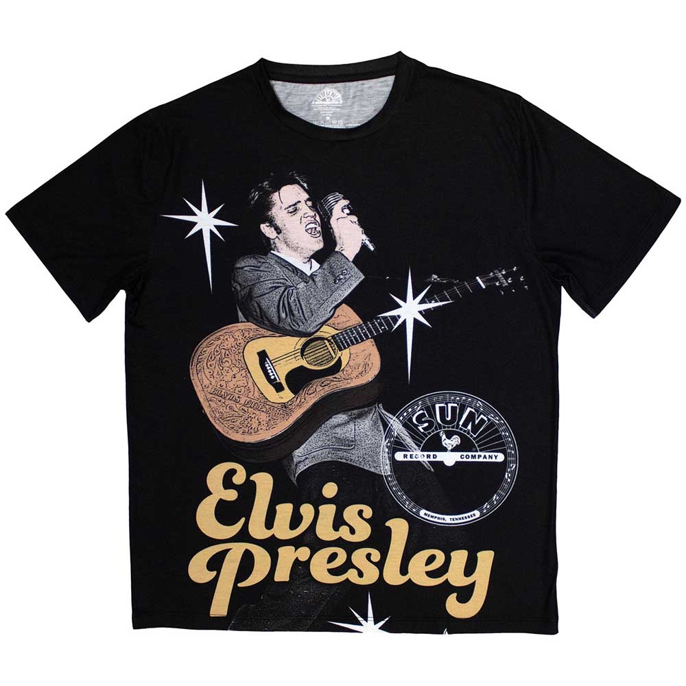Sun Records Unisex Sublimation T-Shirt: Elvis Mic (Medium)