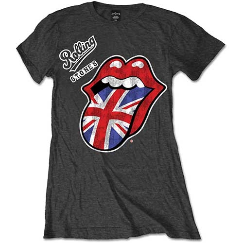 The Rolling Stones Ladies T-Shirt: Vintage British Tongue (X-Large)