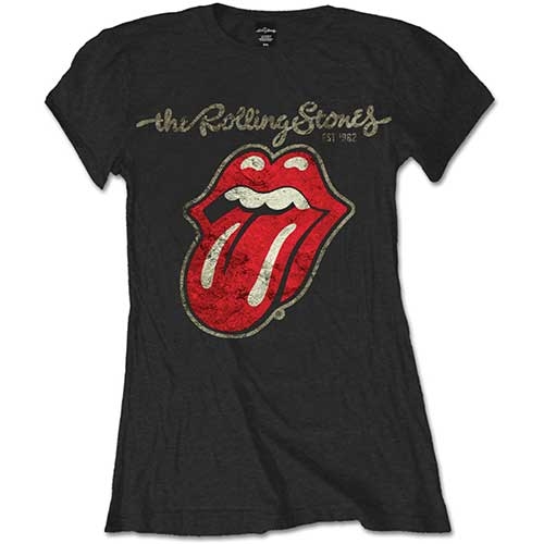The Rolling Stones Ladies T-Shirt: Plastered Tongue (Medium)
