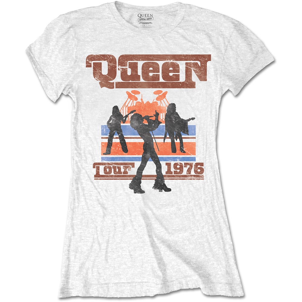 Queen Ladies T-Shirt: 1976 Tour Silhouettes (Medium)