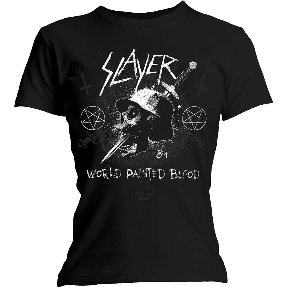 Slayer Ladies T-Shirt: Dagger Skull (Medium)