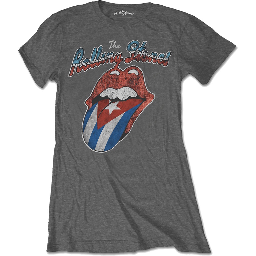 The Rolling Stones Ladies T-Shirt: Rocks Off Cuba (Large)