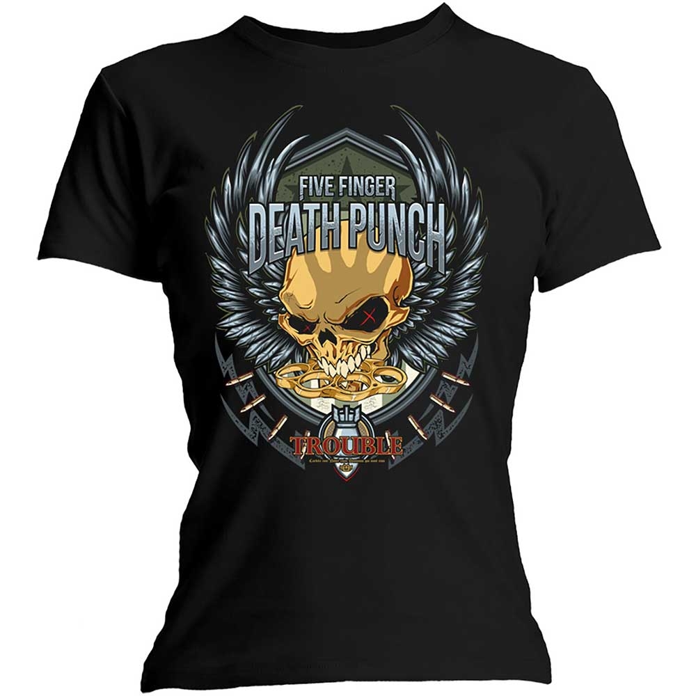 Five Finger Death Punch Ladies Tee: Trouble (X-Large)