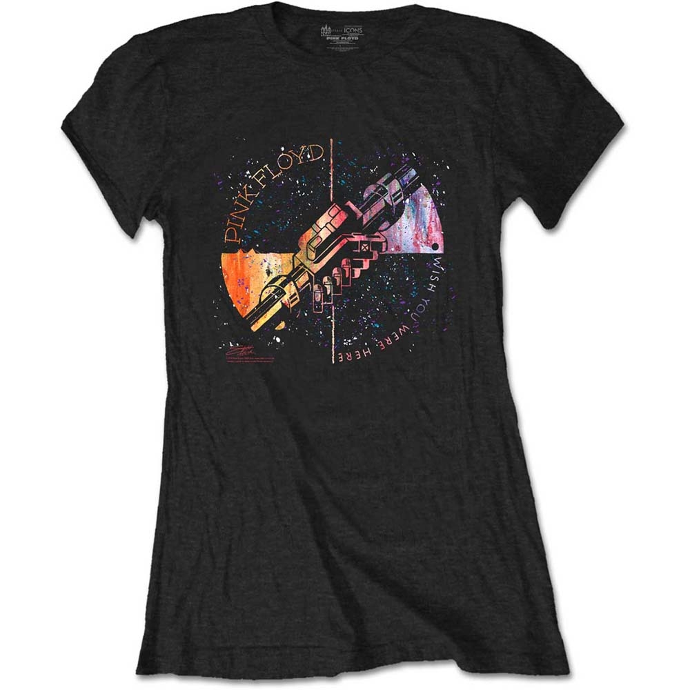 Pink Floyd Ladies T-Shirt: Machine Greeting Orange (Large)