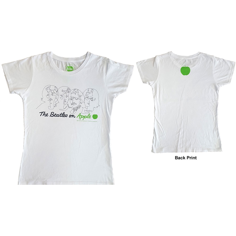 The Beatles Ladies T-Shirt: On Apple (Back Print) (Large)