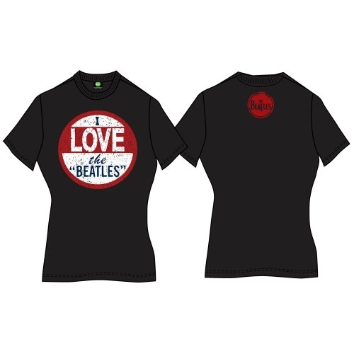The Beatles Ladies T-Shirt: I Love The Beatles (Back Print) (Medium)