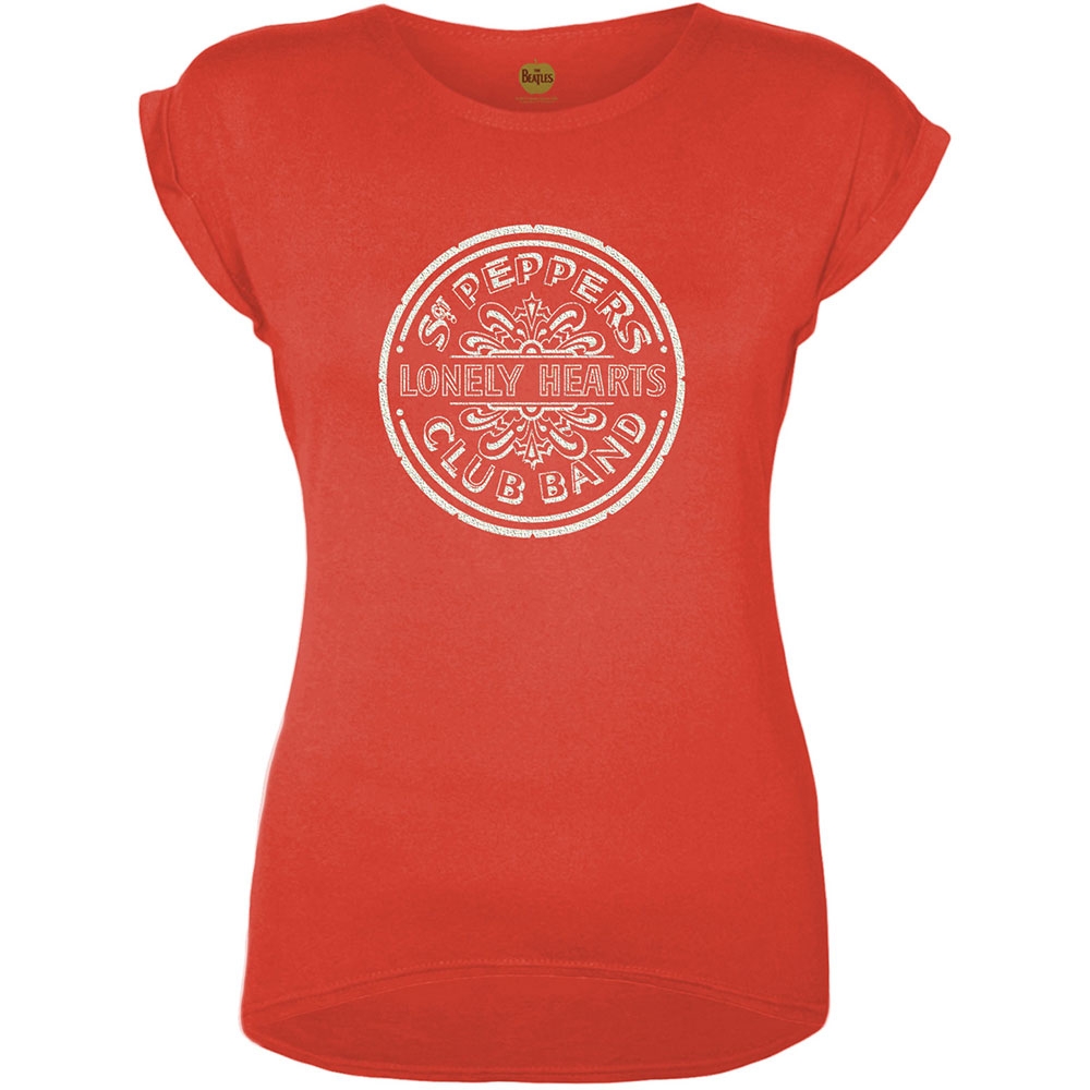 The Beatles Ladies T-Shirt: Sgt Pepper Drum (Caviar Beads) (X-Large)