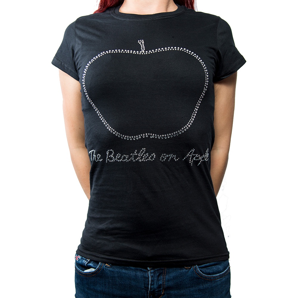 The Beatles Ladies Diamante T-Shirt: On Apple (XX-Large)