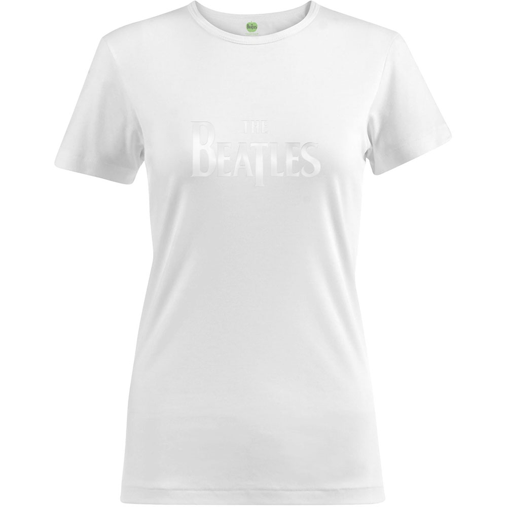 The Beatles Ladies T-Shirt: Drop T Logo (Hi-Build) (Medium)