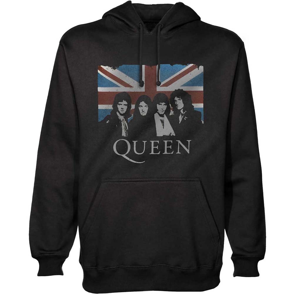 Queen Unisex Pullover Hoodie: Vintage Union Jack (Small)