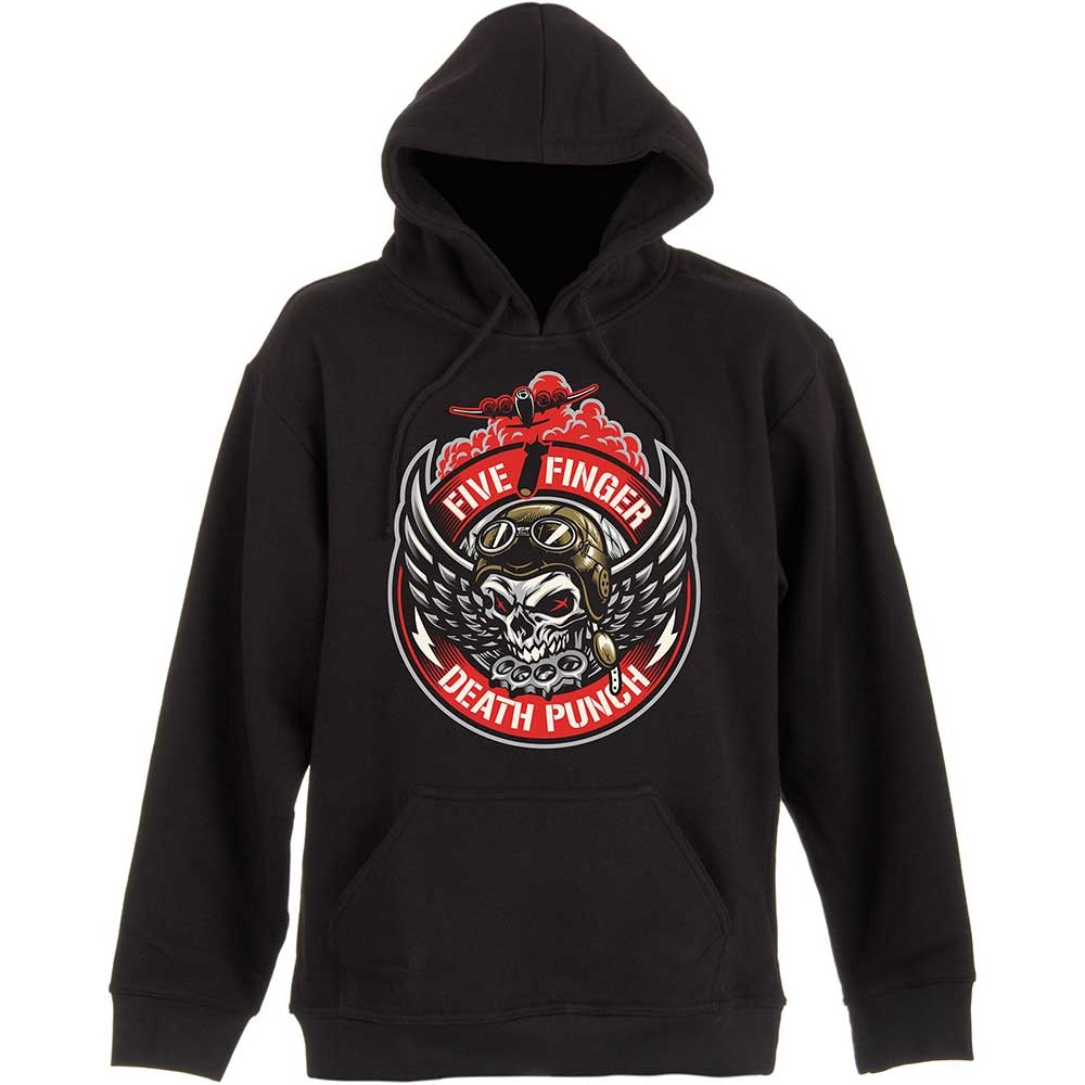 Five Finger Death Punch Unisex Pullover Hoodie: Bomber Patch (Medium)
