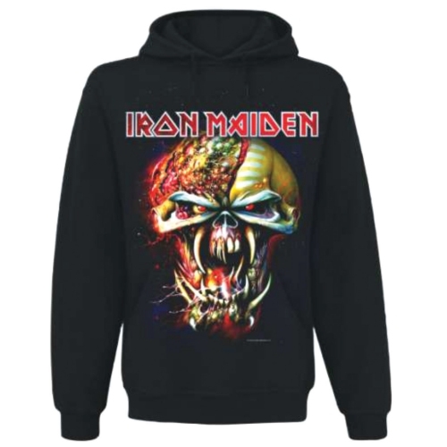 Iron Maiden Unisex Pullover Hoodie: Final Frontier Big Head (Large)