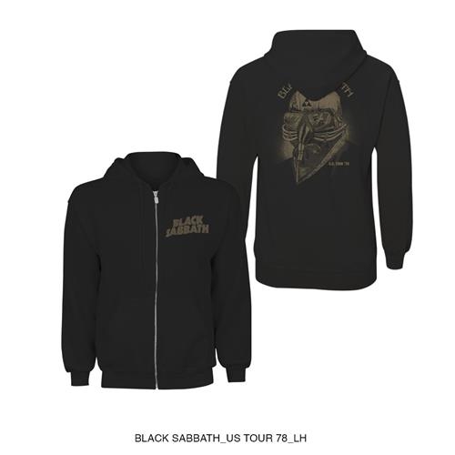 Black Sabbath Unisex Zipped Hoodie: Tour 1978 (Back Print) (Medium)