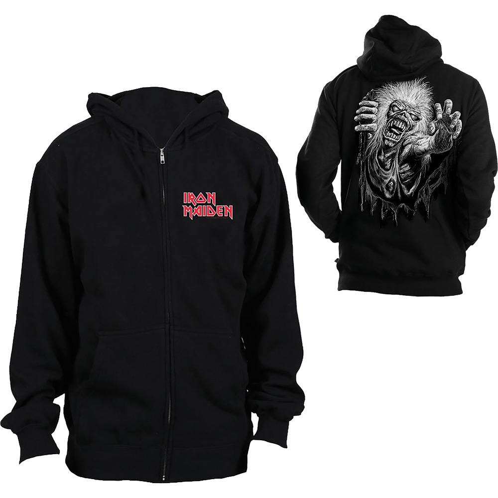 Iron Maiden Unisex Zipped Hoodie: No Prayer (Back Print) (Small)