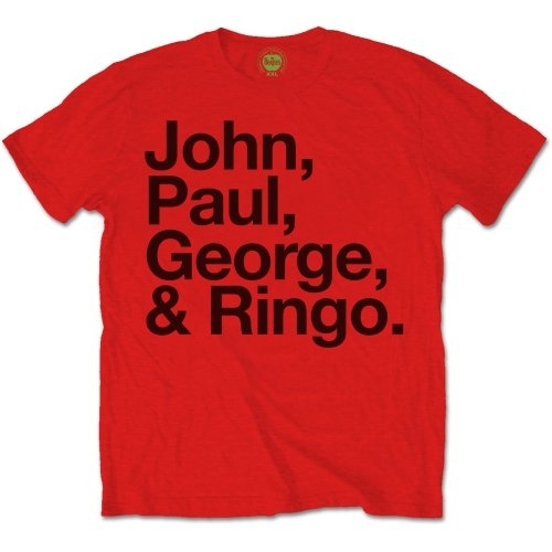The Beatles Unisex T-Shirt: John, Paul, George & Ringo (Large)
