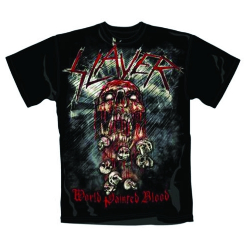 Slayer Unisex T-Shirt: World Painted Blood Skull (Small)