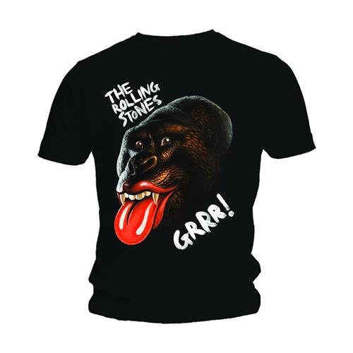 The Rolling Stones Unisex T-Shirt: Grrr Black Gorilla (Small)