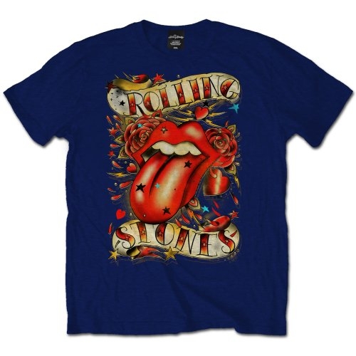 The Rolling Stones Unisex T-Shirt: Tongue & Stars (Medium)