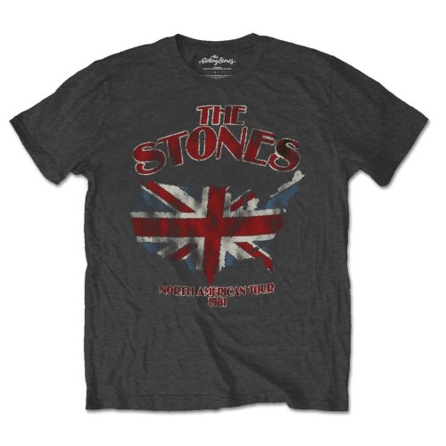 The Rolling Stones Unisex T-Shirt: Union Jack US Map (Medium)