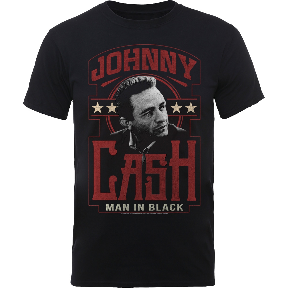 Johnny Cash Unisex T-Shirt: Man In Black (Large)