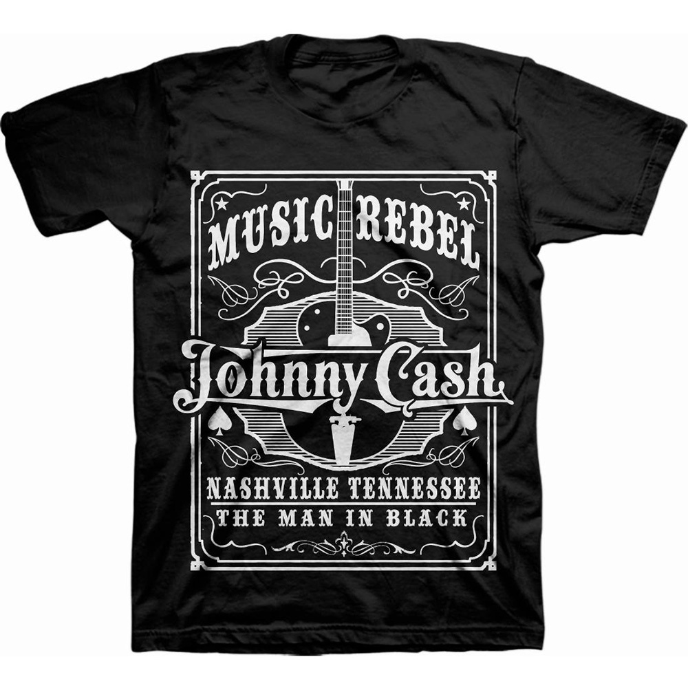 Johnny Cash Unisex T-Shirt: Music Rebel (Large)