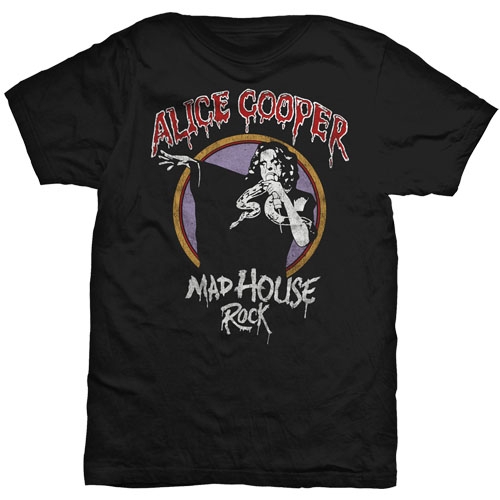 Alice Cooper Unisex T-Shirt: Mad House Rock (Large)