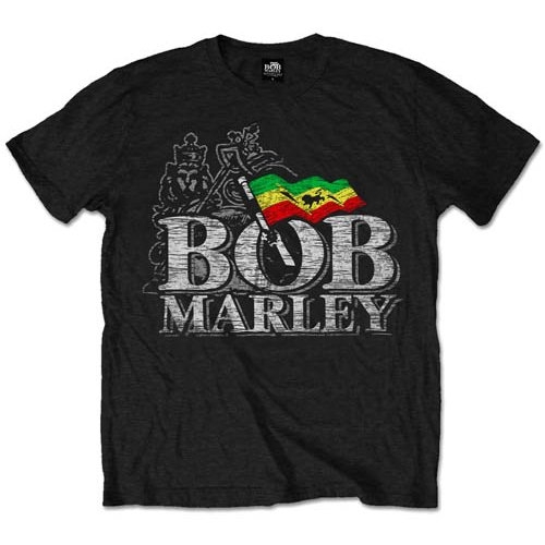 Bob Marley Unisex T-Shirt: Distressed Logo (X-Large)