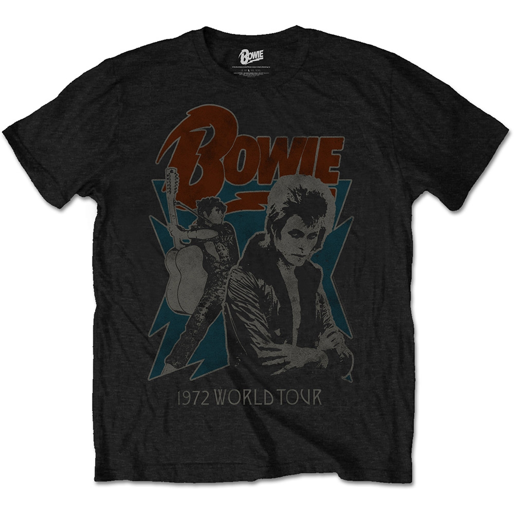 David Bowie Unisex T-Shirt: 1972 World Tour (X-Large)