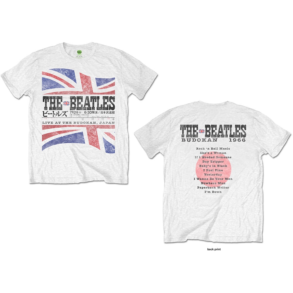 The Beatles Unisex T-Shirt: Budokan Set List (Back Print) (X-Large)