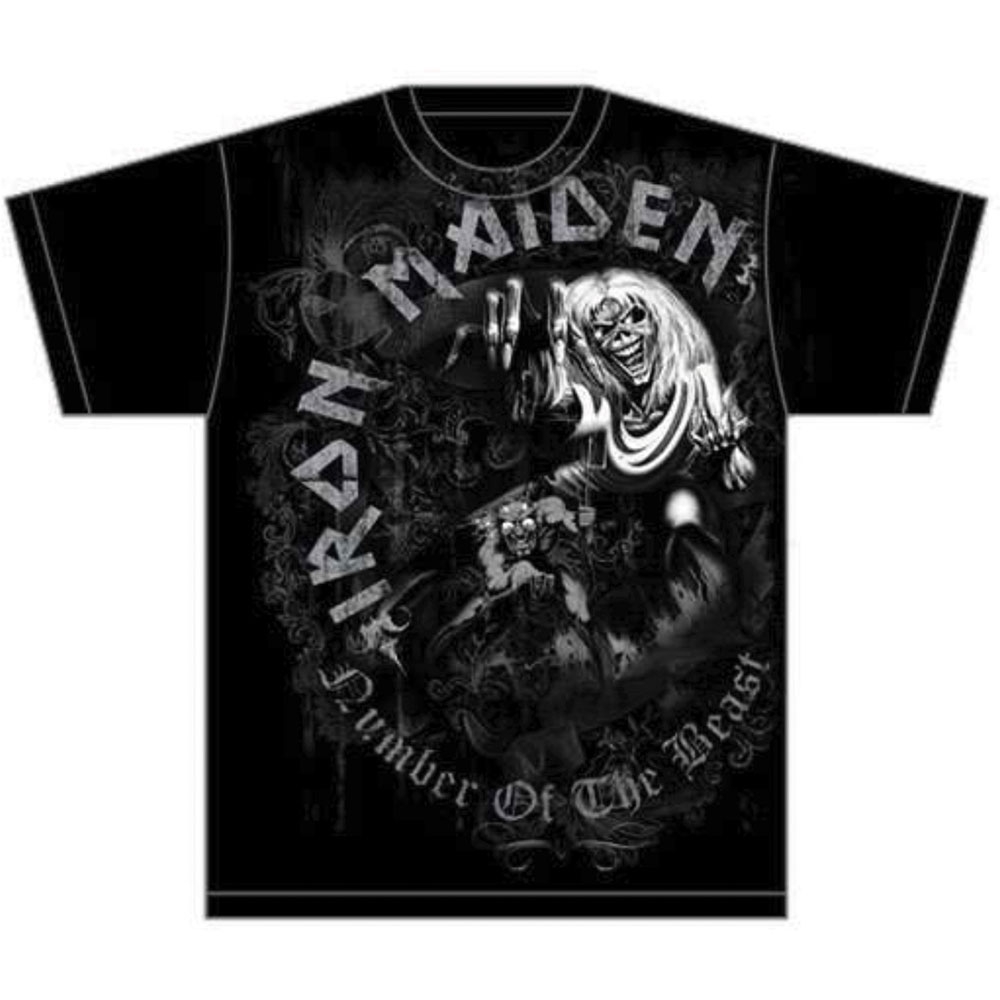 Iron Maiden Unisex T-Shirt: Number of the Beast Grey Tone (XX-Large)