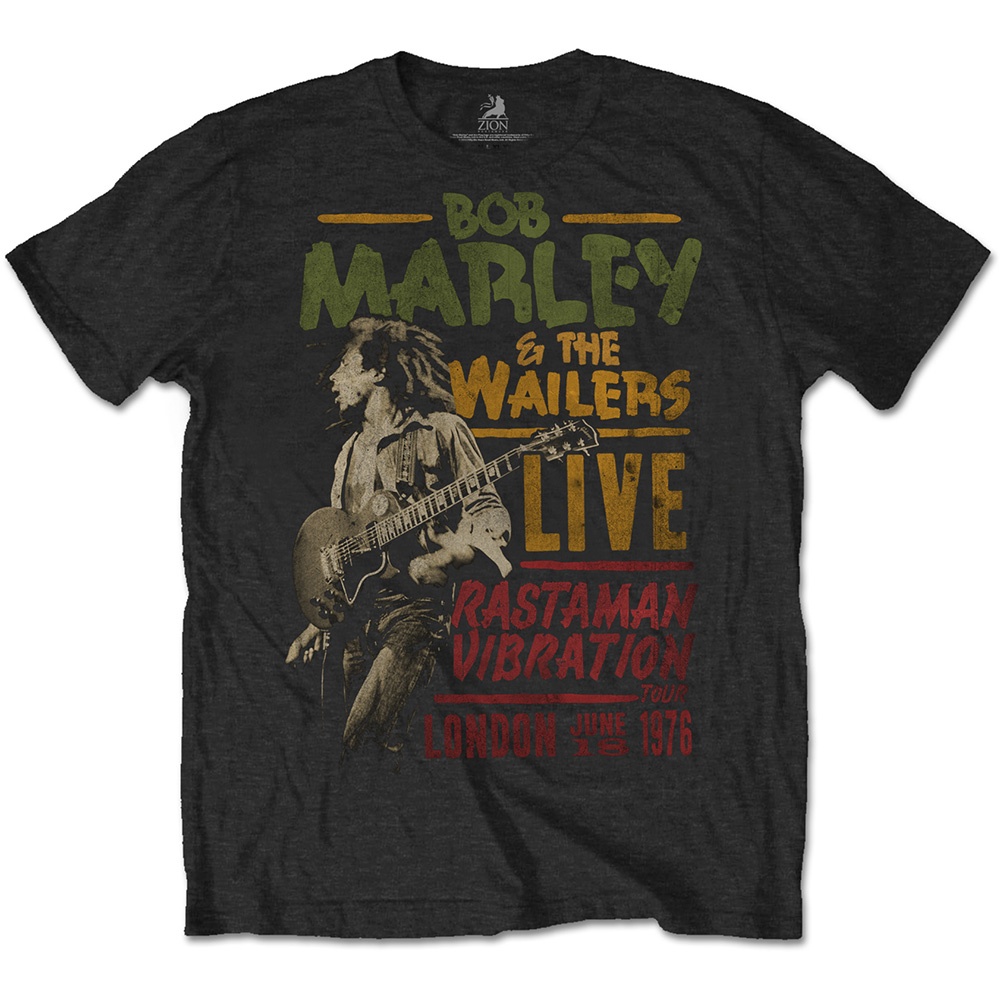 Bob Marley Unisex T-Shirt: Rastaman Vibration Tour 1976 (Small)