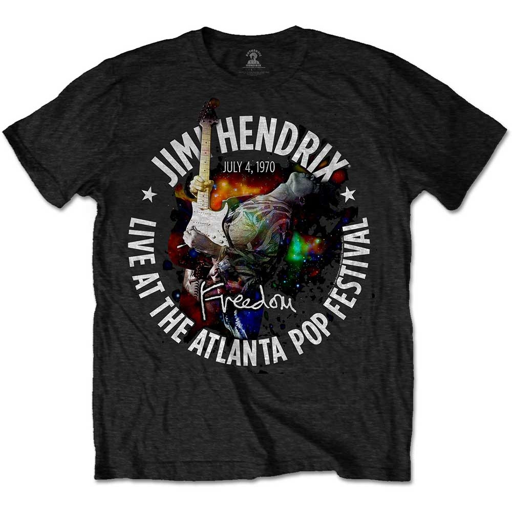 Jimi Hendrix Unisex T-Shirt: Atlanta Pop Festival 1970 (Large)