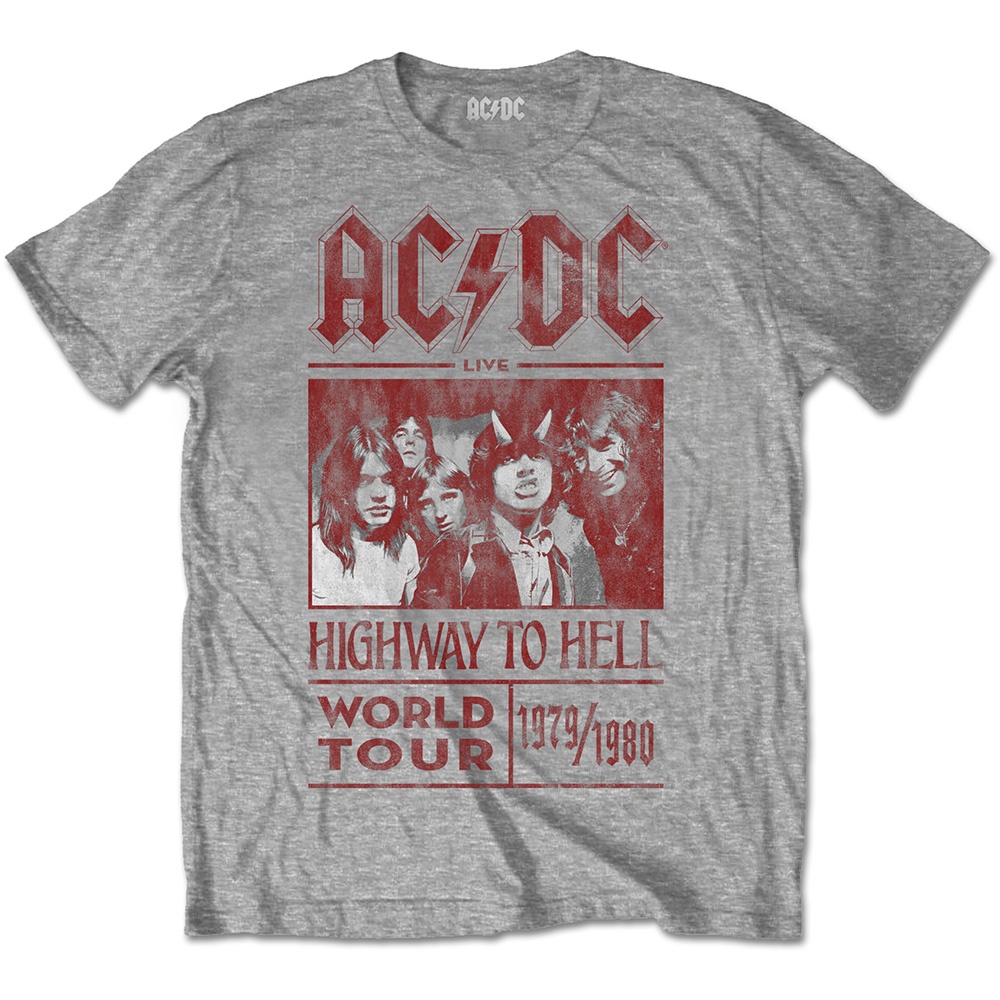 AC/DC Unisex T-Shirt: Highway to Hell World Tour 1979/1980 (Large)