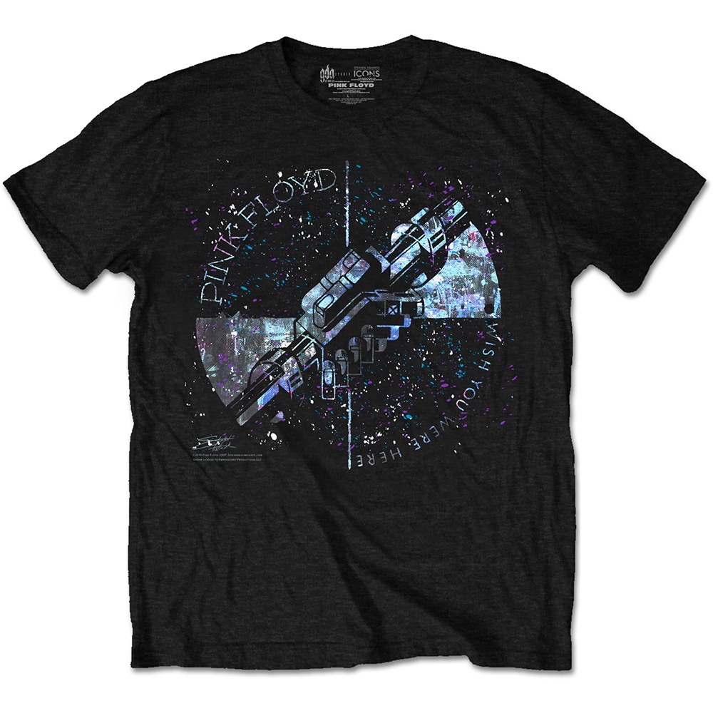 Pink Floyd Unisex T-Shirt: Machine Greeting Blue (Large)