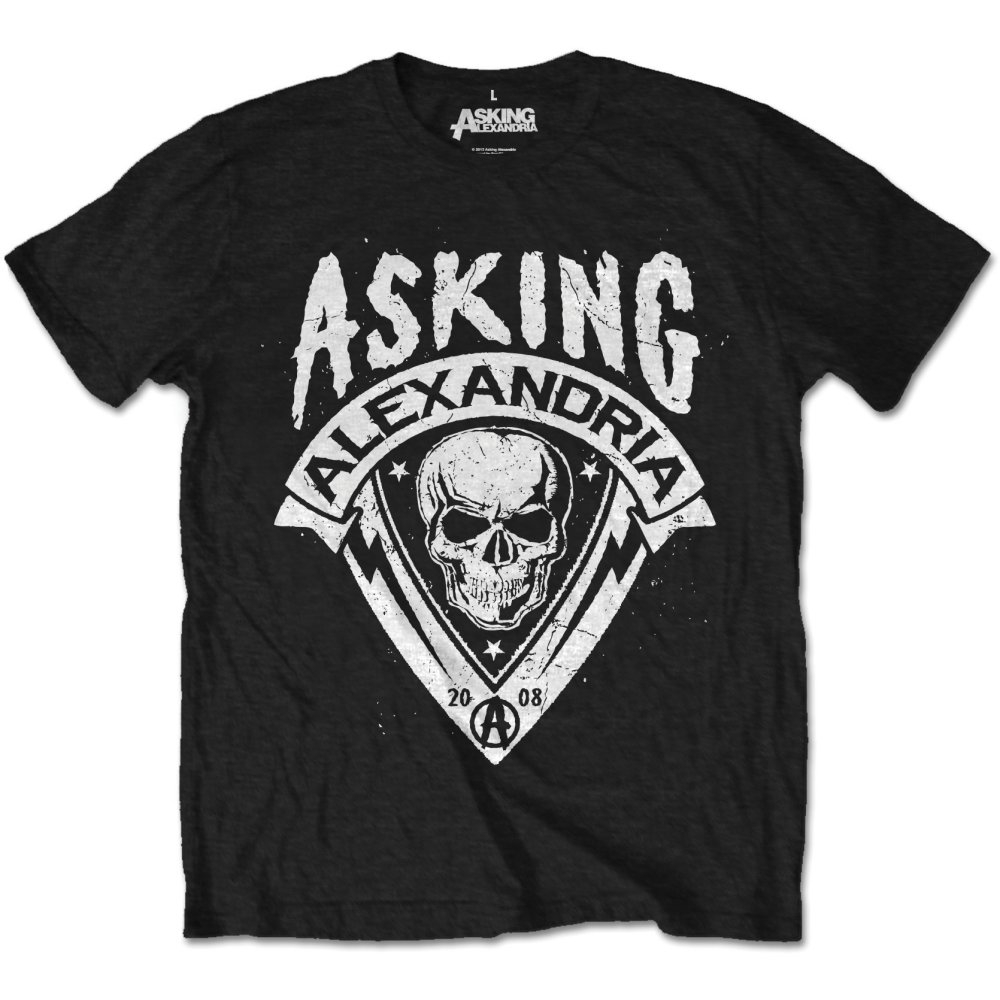 Asking Alexandria Unisex T-Shirt: Skull Shield (Retail Pack) (Medium)