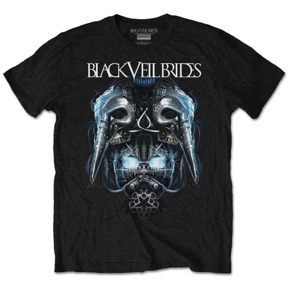 Black Veil Brides Unisex T-Shirt: Metal Mask (Retail Pack) (Medium)