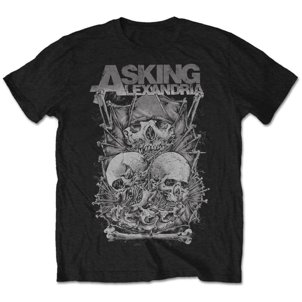 Asking Alexandria Unisex T-Shirt: Skull Stack (Retail Pack) (X-Large)