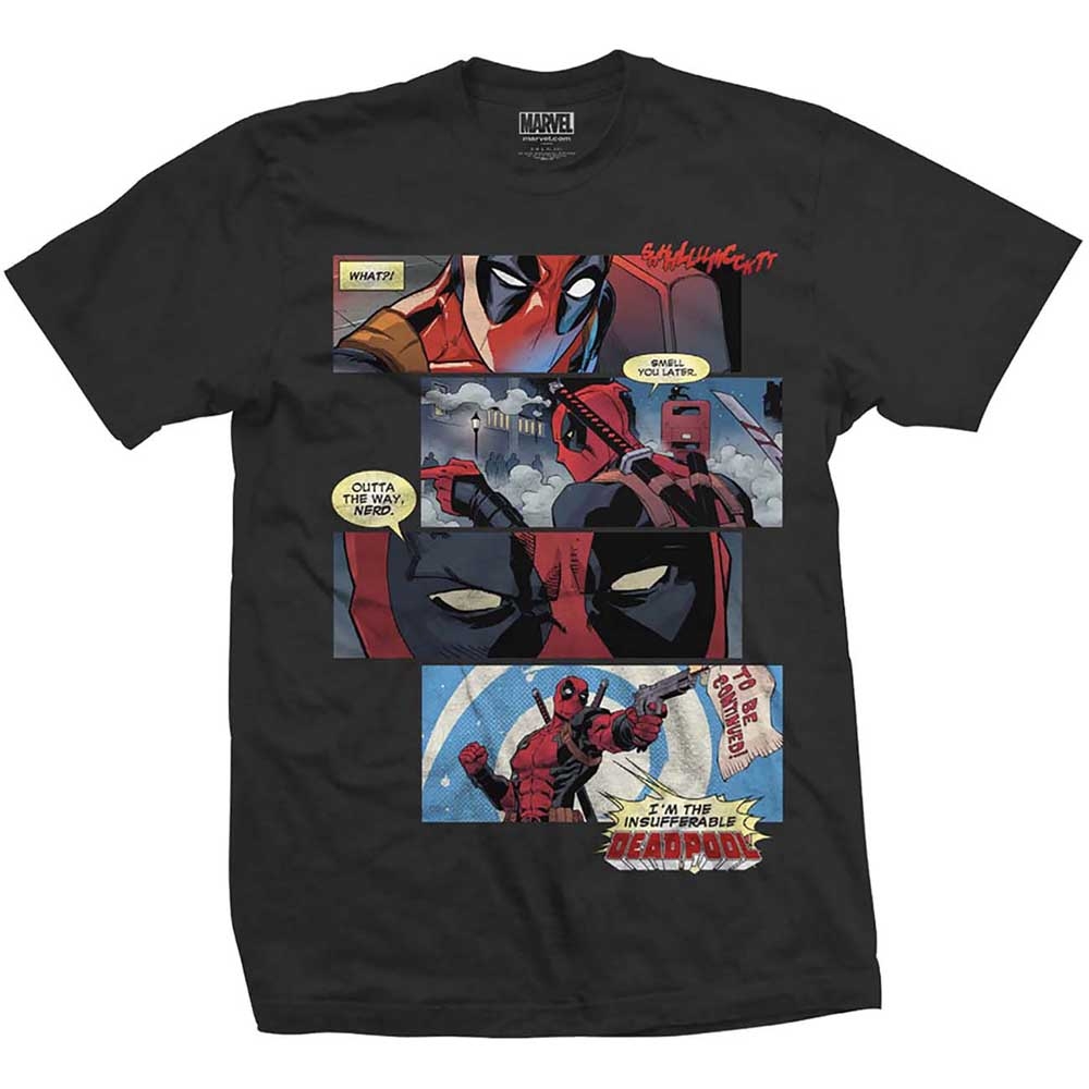 Marvel Comics Unisex T-Shirt: Deadpool Strips (Large)