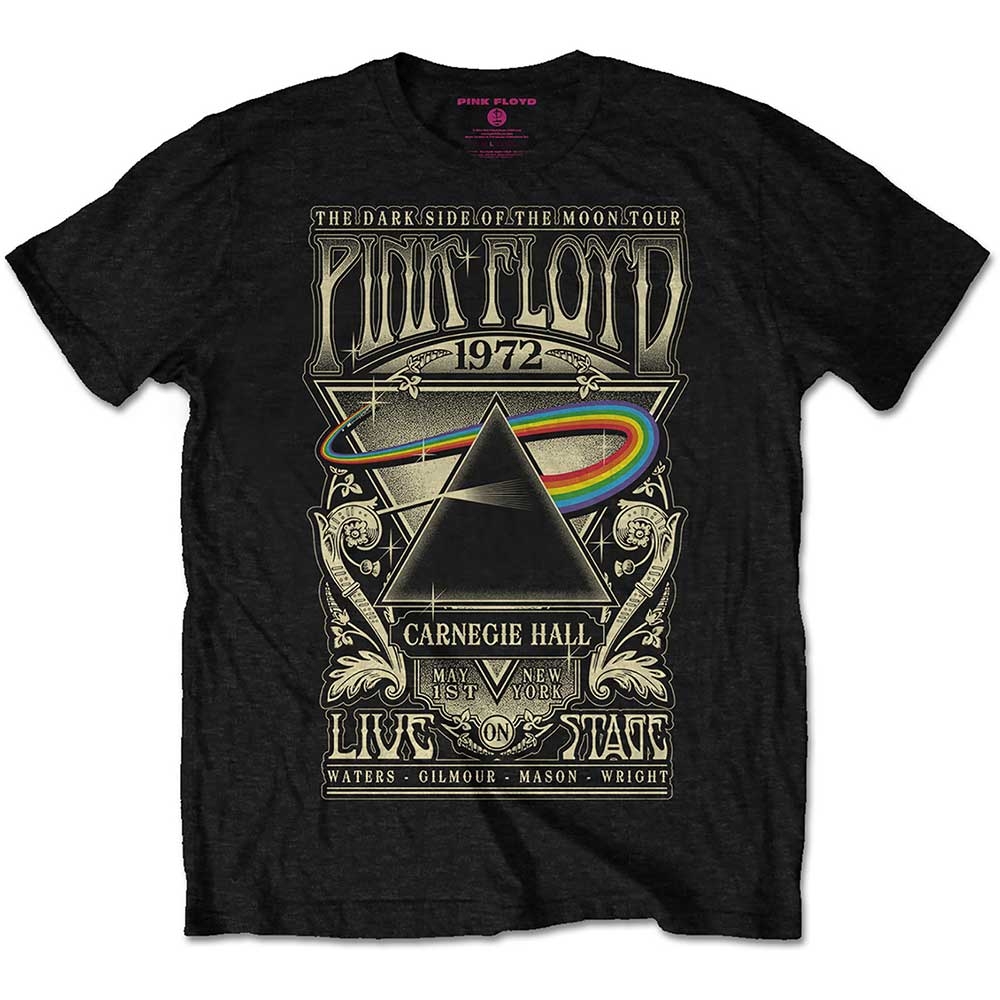 Pink Floyd Unisex T-Shirt: Carnegie Hall Poster (Medium)