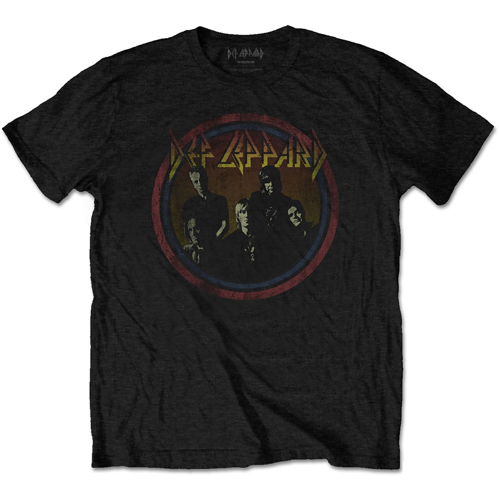 Def Leppard Unisex T-Shirt: Vintage Circle (Small)