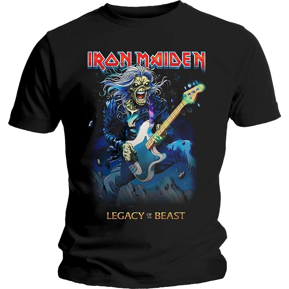 Iron Maiden Unisex T-Shirt: Eddie on Bass (Small)