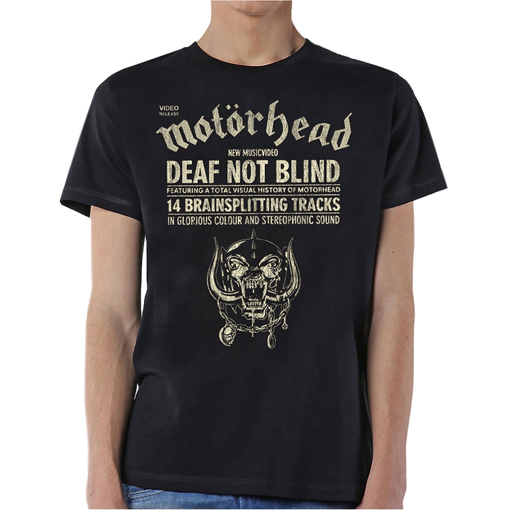Motorhead Unisex T-Shirt: Deaf Not Blind (Medium)