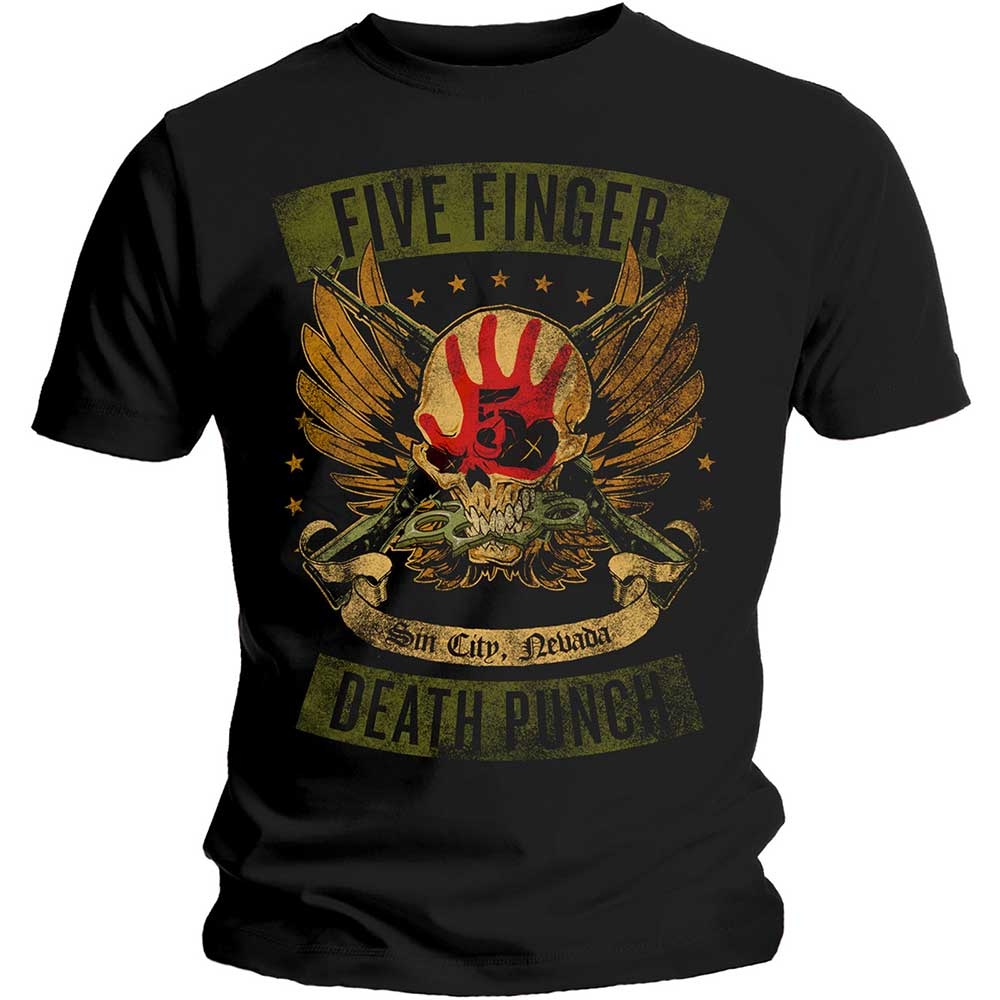 Five Finger Death Punch Unisex T-Shirt: Locked & Loaded (Large)