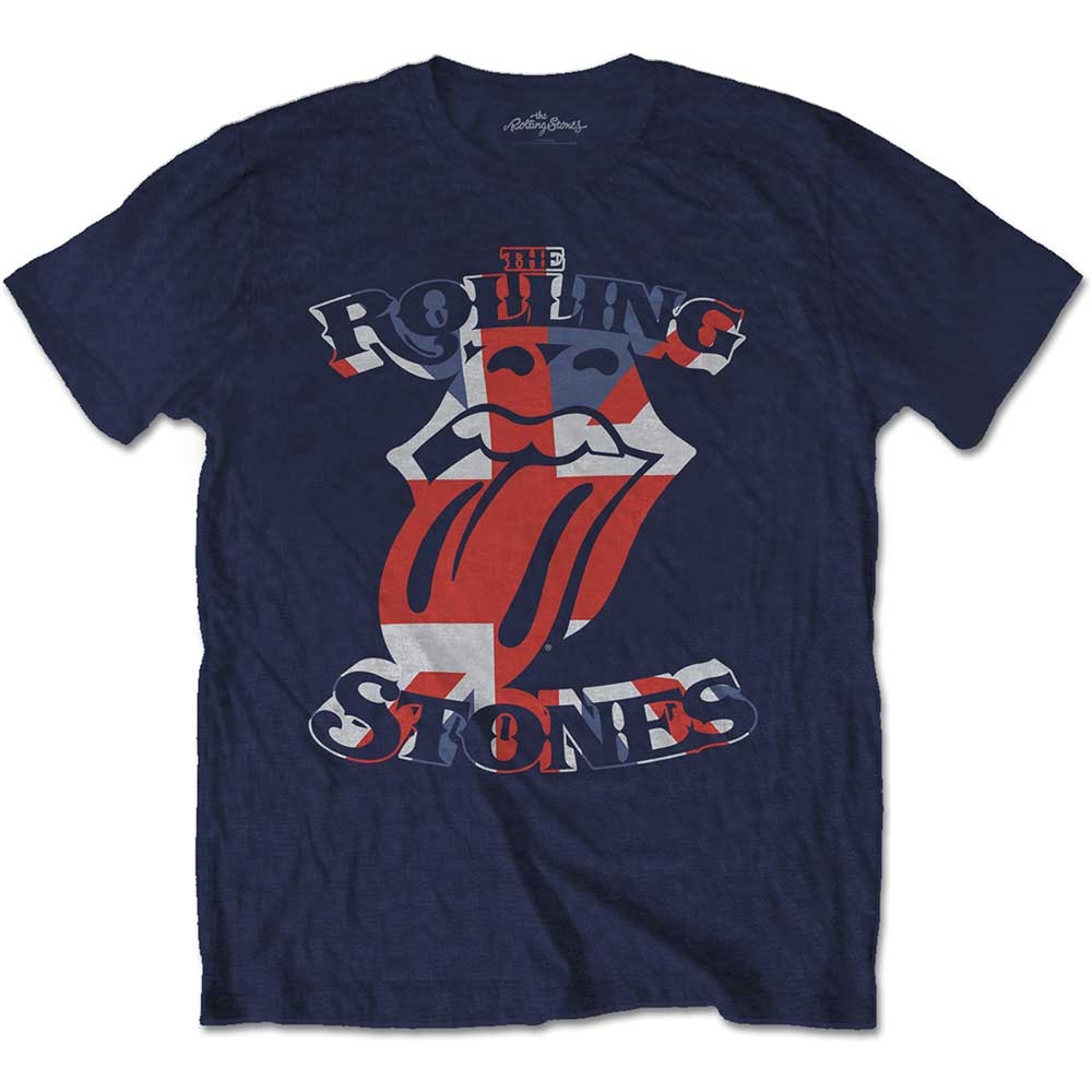 The Rolling Stones Unisex T-Shirt: British Flag Tongue (Medium)