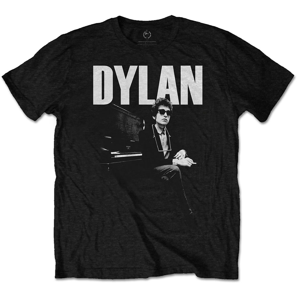 Bob Dylan Unisex T-Shirt: At Piano (Medium)