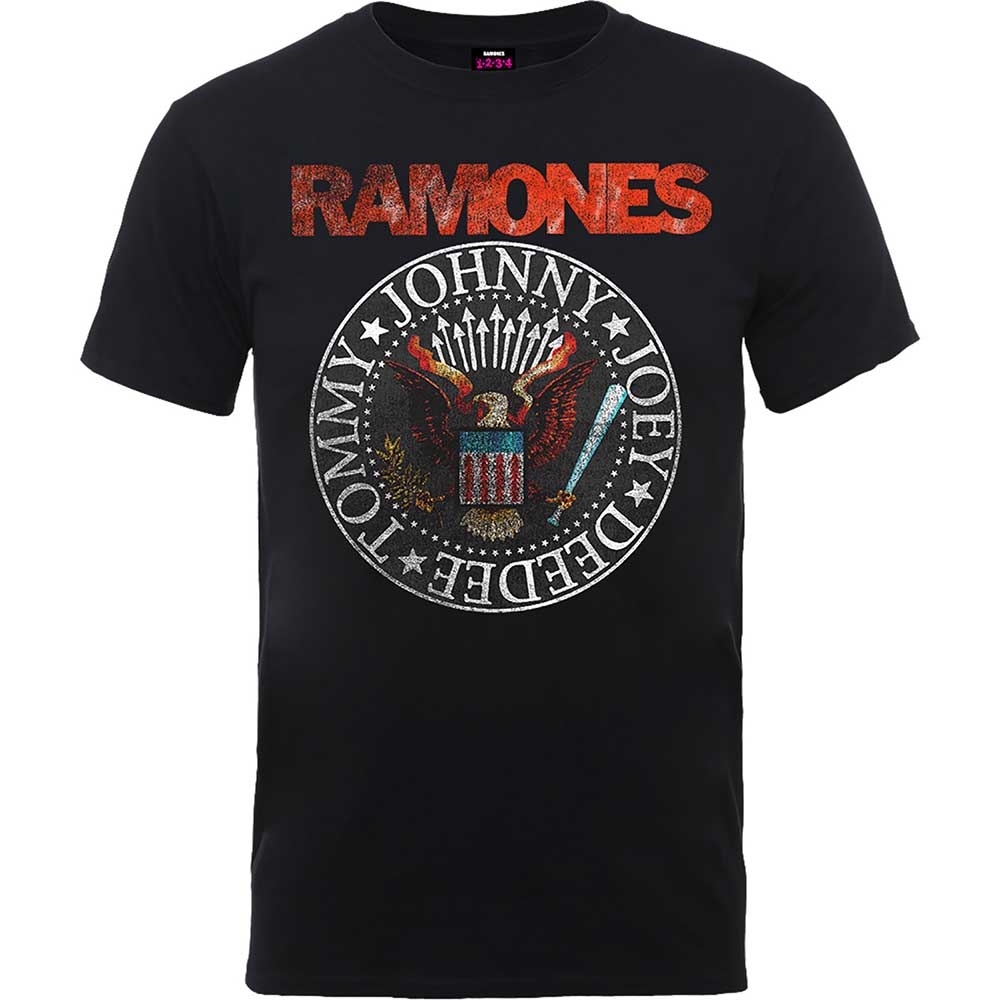 Ramones Unisex T-Shirt: Vintage Eagle Seal (Large)