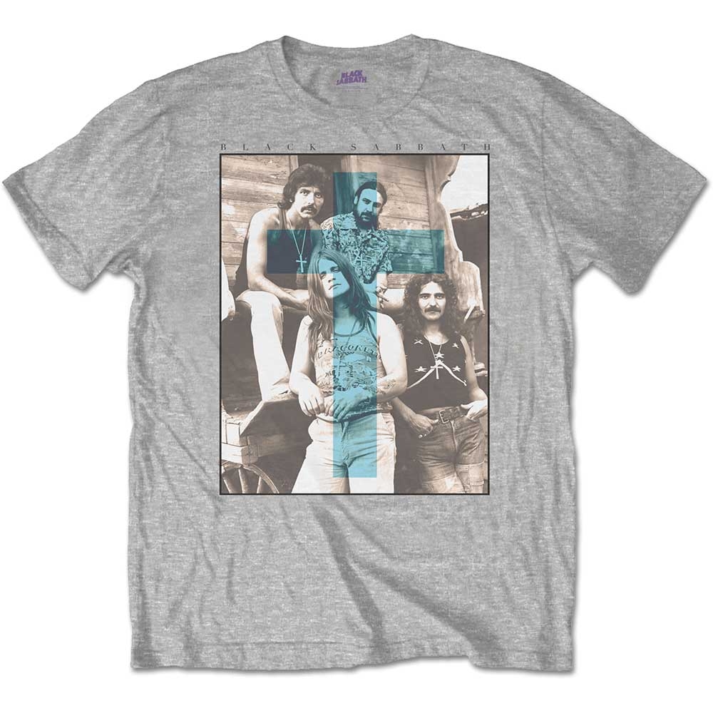 Black Sabbath Unisex T-Shirt: Blue Cross (Large)